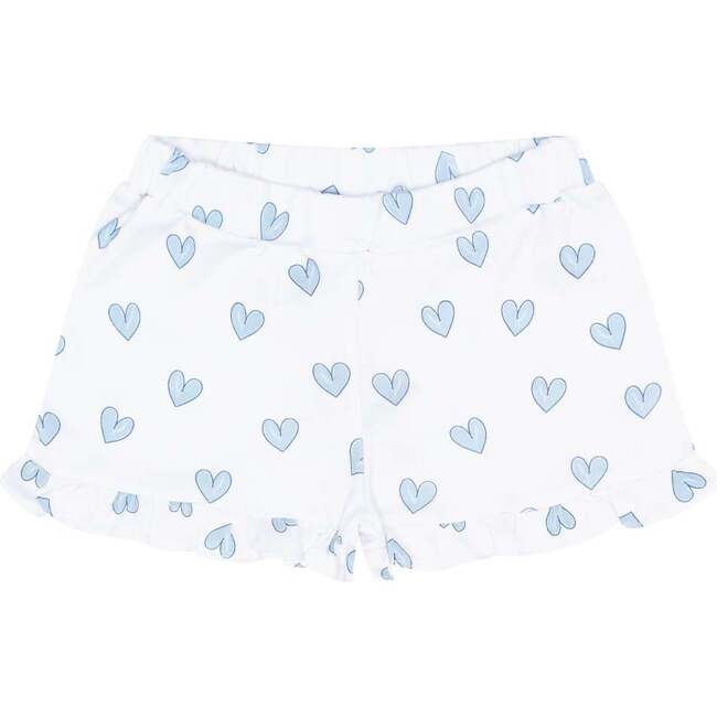 Blue Heart Print Shorts Blue