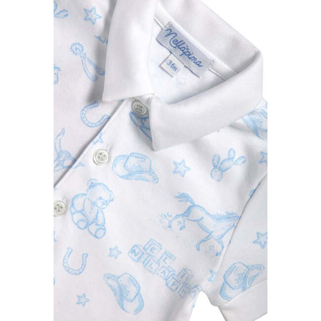 Blue Lone Star Toile Romper Blue - Rompers - 3