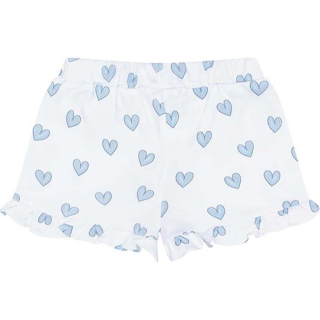 Blue Heart Print Shorts Blue