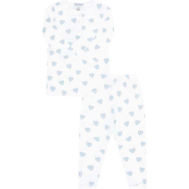 Blue Heart Print Pajama Blue