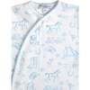 Blue Lone Star Toile Print Crossover Footie Blue - Footie Pajamas - 2