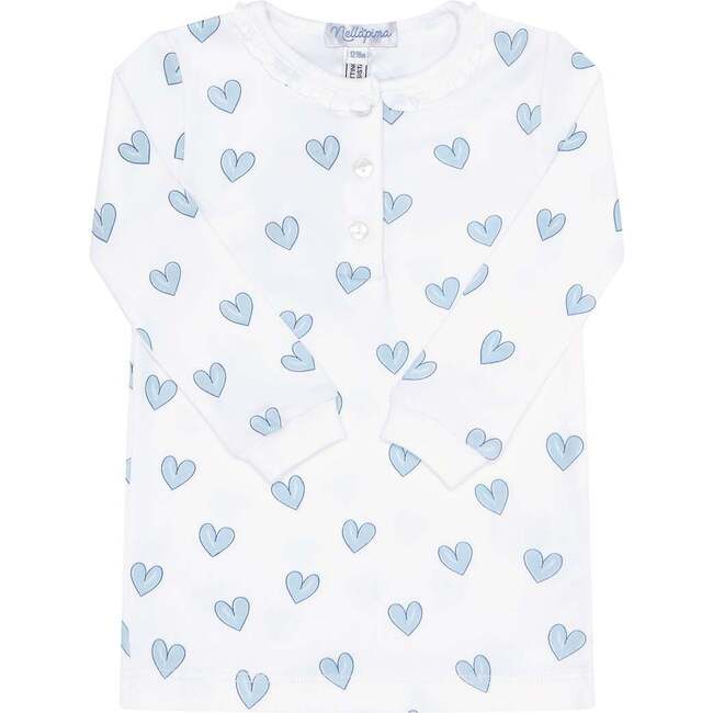 Blue Heart Print Pajama Blue