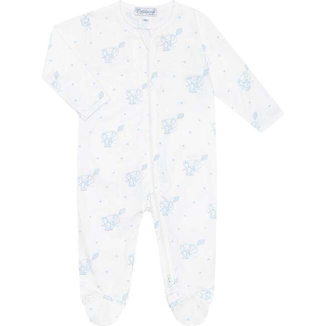 Blue Elephant Zipper Footie Blue
