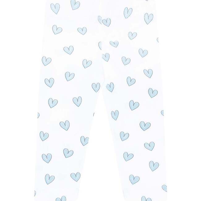 Blue Heart Print Pima Leggings Blue