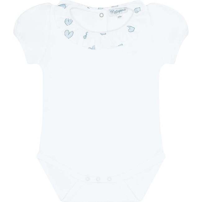 Blue Heart Print Onesie Set Blue