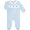 Mini Voyages Embroidery Footie Blue - Footie Pajamas - 1 - thumbnail