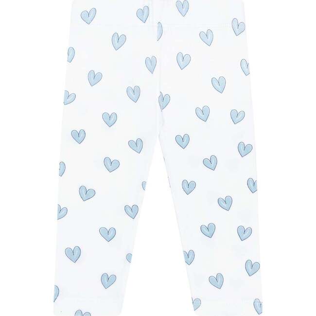 Blue Heart Print Pima Leggings Blue