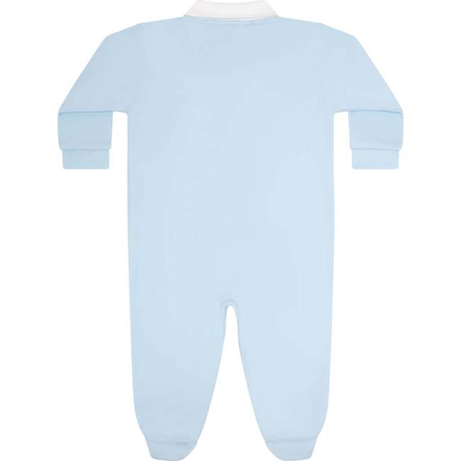 Mini Voyages Embroidery Snap Footie Blue