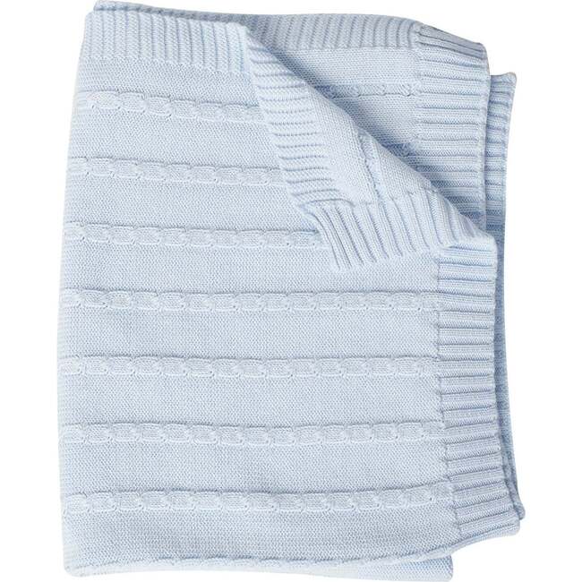 Cable Knit Blanket Blue