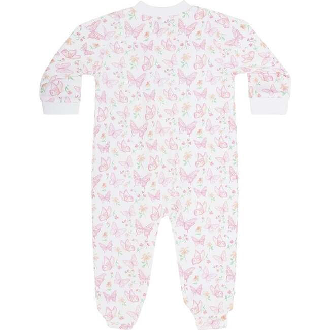 Butterflies Print Zipper Footie Pink - Footie Pajamas - 4