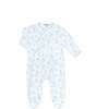 Blue Bunny Toile Crossover Footie Blue - Footie Pajamas - 1 - thumbnail
