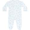 Blue Bunny Toile Crossover Footie Blue - Footie Pajamas - 2
