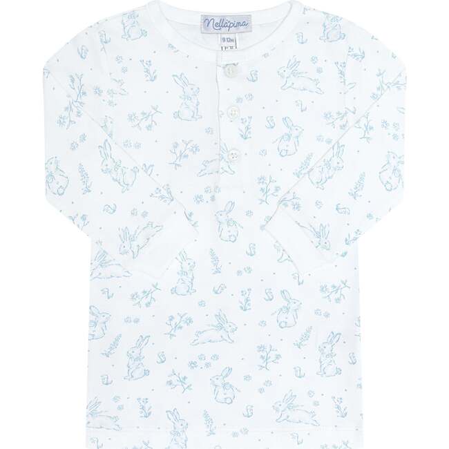 Blue Bunny Toile Pajama Blue