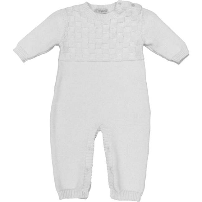 Basket Weave Knit Bodysuit White