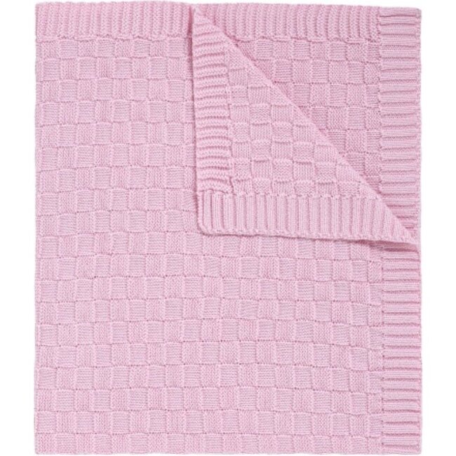 Basket Weave Knit Blanket White