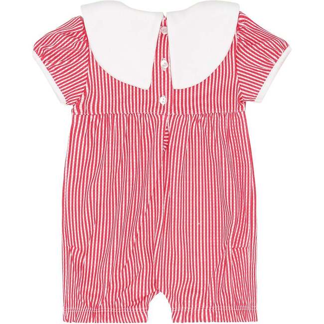 American Pups Collared Romper Red