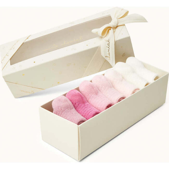 Bijou Set of 7 Socks, Pink