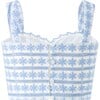 Odessa Frill Embroidered Top, Powder Blue - Blouses - 2 - thumbnail