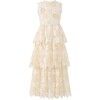 Haley Embroidered Frill Maxi Dress, Beige - Dresses - 1 - thumbnail