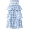 Odessa Frill Embroidered Maxi Skirt, Powder Blue - Skirts - 2 - thumbnail