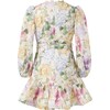 Seraphina Sleeve Cotton Mini Dress, Floral - Dresses - 2 - thumbnail