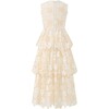 Haley Embroidered Frill Maxi Dress, Beige - Dresses - 2