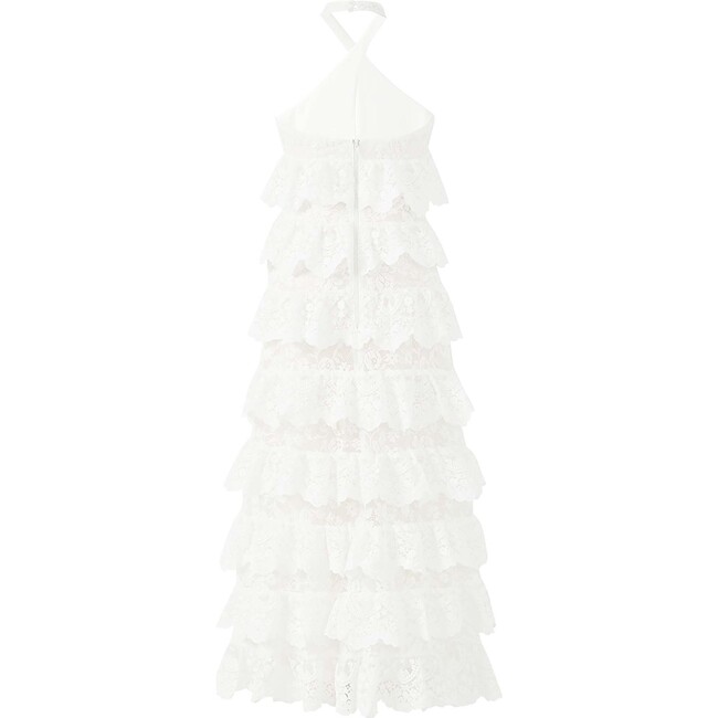 Paloma Lace Frill Maxi Dress, Ivory