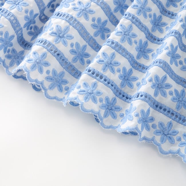 Odessa Frill Embroidered Maxi Skirt, Powder Blue - Skirts - 4