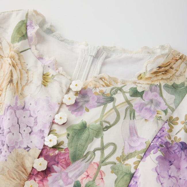 Seraphina Sleeve Cotton Mini Dress, Floral - Dresses - 3