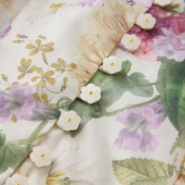 Seraphina Sleeve Cotton Mini Dress, Floral - Dresses - 4