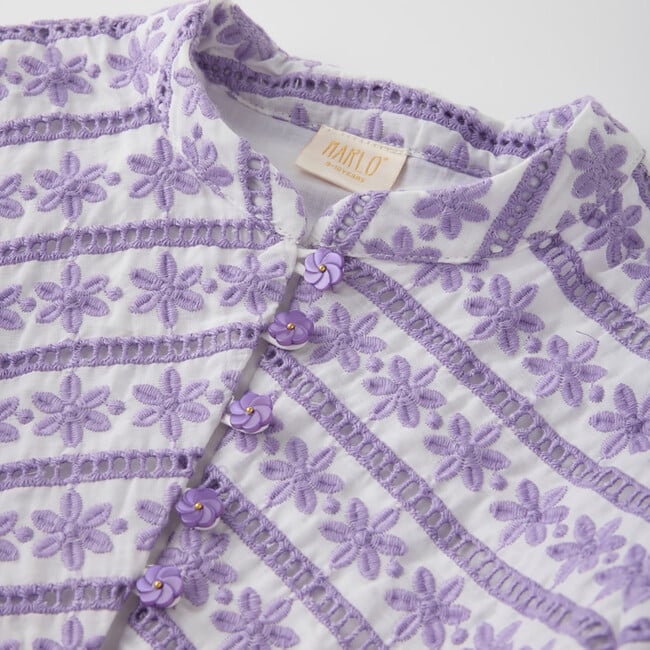 Odessa Puff Sleeve Mini Dress, Lavender - Dresses - 3