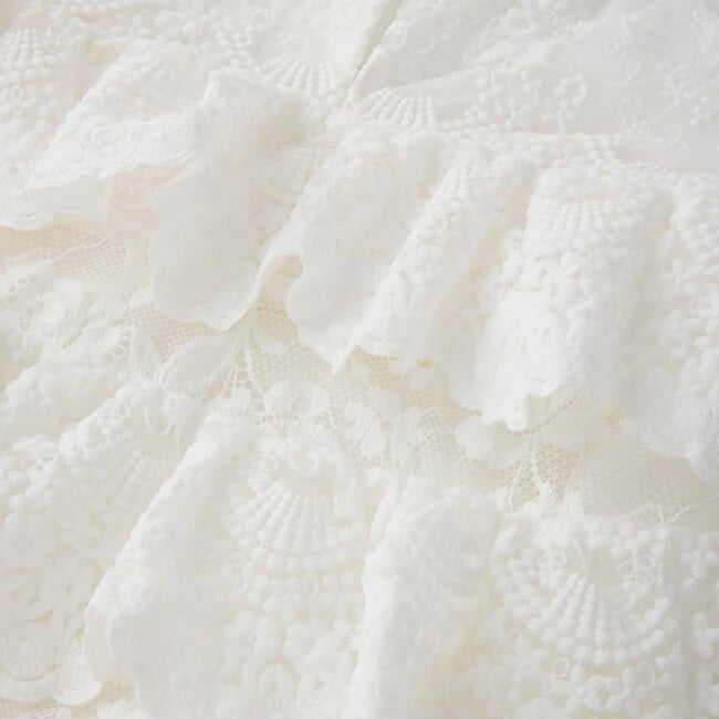 Paloma Lace Frill Maxi Dress, Ivory - Dresses - 4