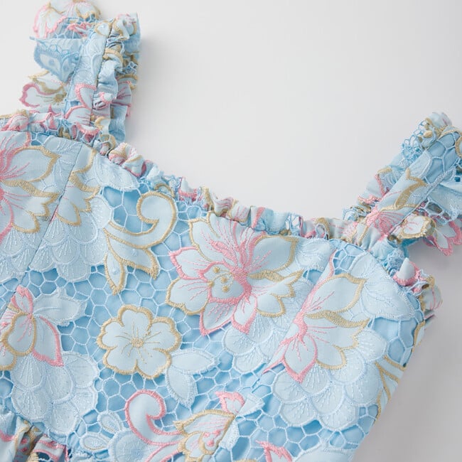 Lilia Embroidered Mini Dress, Floral - Dresses - 3