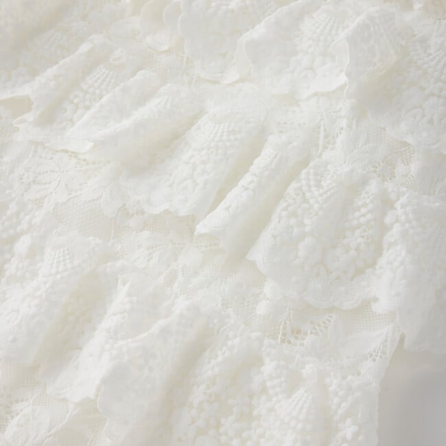 Paloma Lace Frill Maxi Dress, Ivory - Dresses - 5