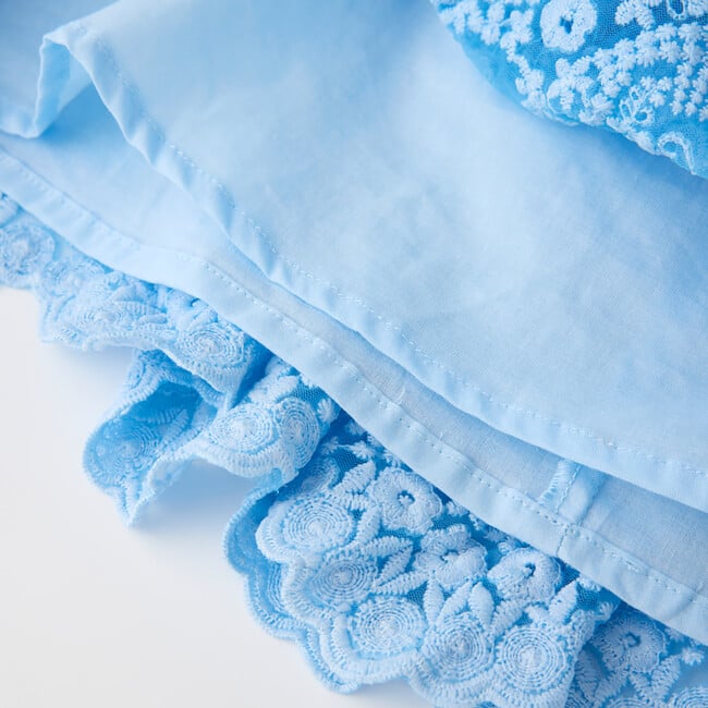 Paloma Lace Frill Mini Dress, Powder Blue - Dresses - 5