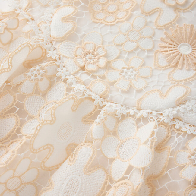 Haley Embroidered Frill Maxi Dress, Beige - Dresses - 5