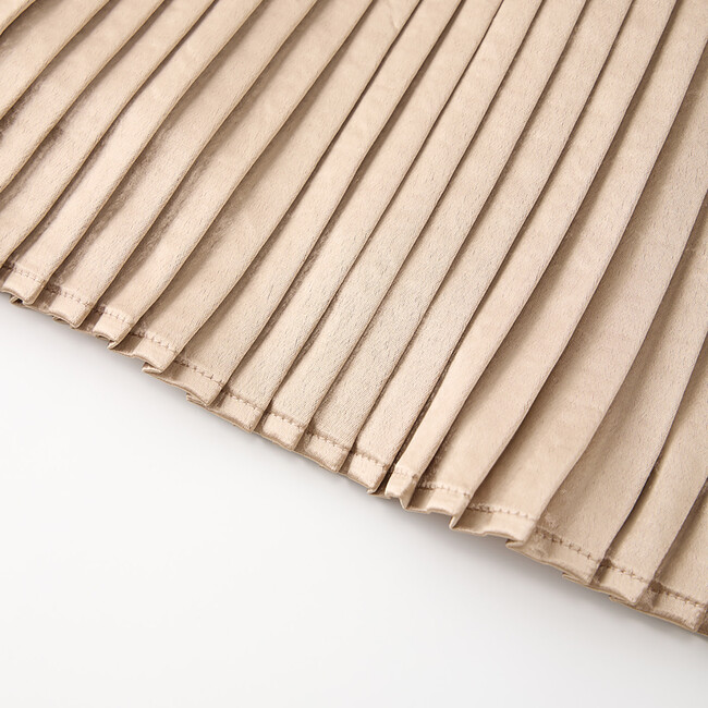 Jasmine Pleated Mini Dress, Biscuit - Dresses - 6