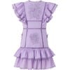 Carloyn Frill Cotton Mini Dress, Lavender - Dresses - 1 - thumbnail