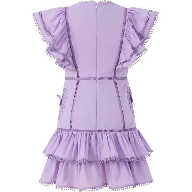 Carloyn Frill Cotton Mini Dress, Lavender