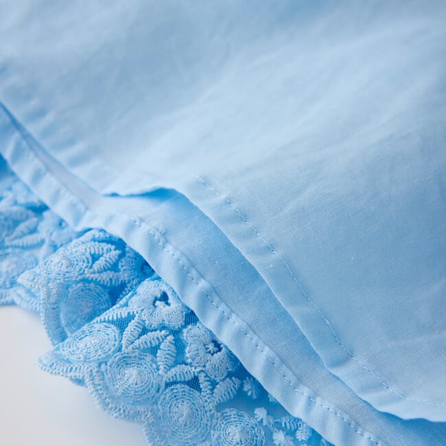 Paloma Lace Frill Mini Dress, Powder Blue - Dresses - 9