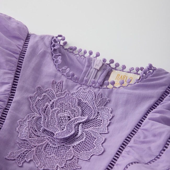 Carloyn Frill Cotton Mini Dress (Baby), Lavender - Dresses - 3