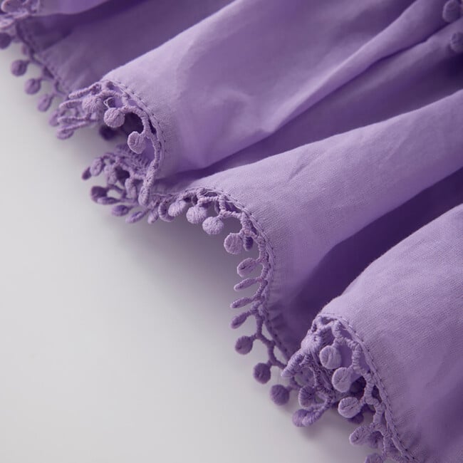 Carloyn Frill Cotton Mini Dress, Lavender - Dresses - 8