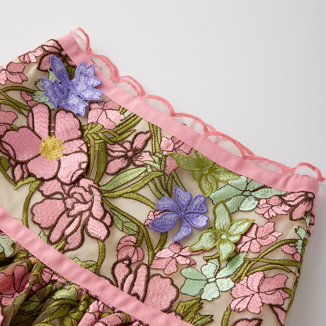 Bonnie Embroidered Mini Skirt, Floral - Skirts - 3