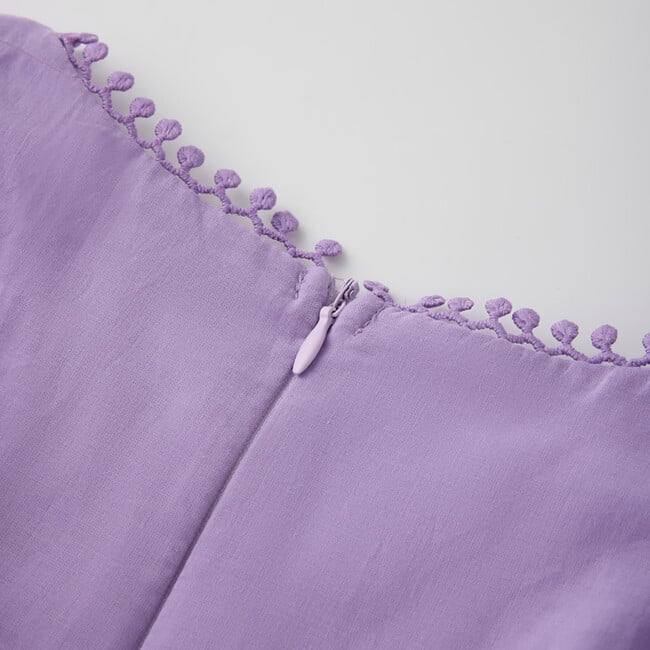 Carloyn Frill Cotton Mini Dress, Lavender - Dresses - 9