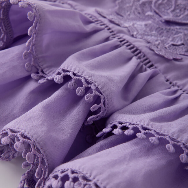 Carloyn Frill Cotton Mini Dress (Baby), Lavender - Dresses - 7