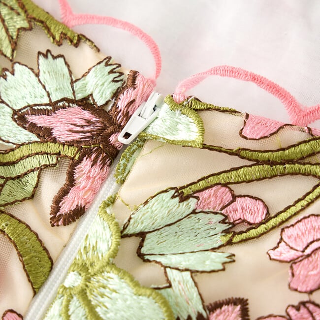 Bonnie Embroidered Mini Dress, Floral - Dresses - 8