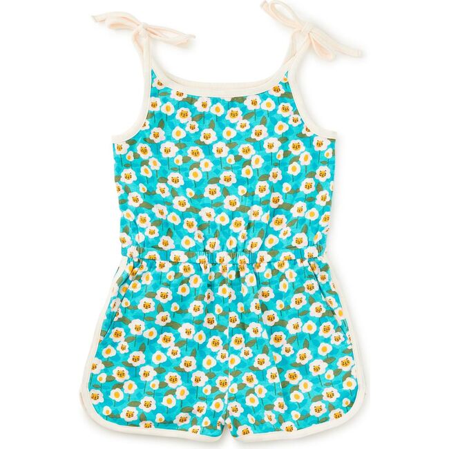 Tie Shoulder Sporty Romper, Kitty Floral