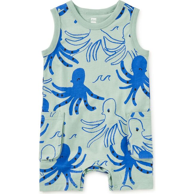 Sleeveless Baby Romper, Sketched Octopus