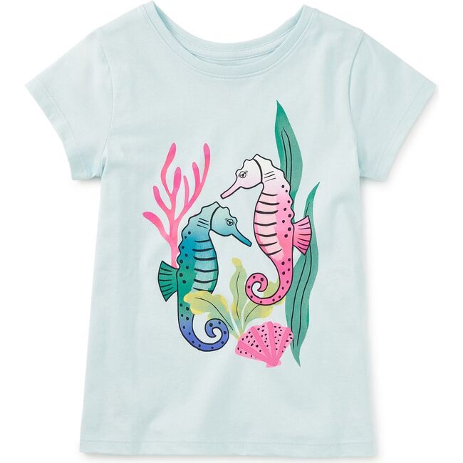 Seahorse Serenade Graphic Tee, Blue Glow