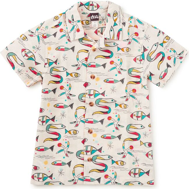 Printed Camp Shirt, Mar de Miro